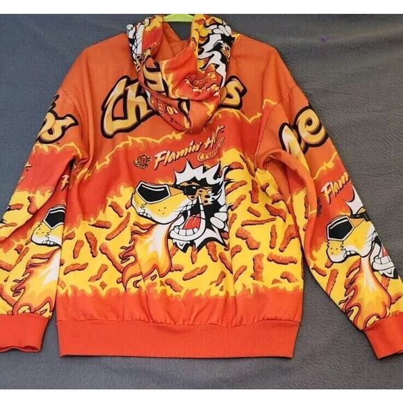 Flamin Hot Cheetos Chester Cheetah S Hoodie All Over Print Sweatshirt Pullover‎ - Picture 2 of 9